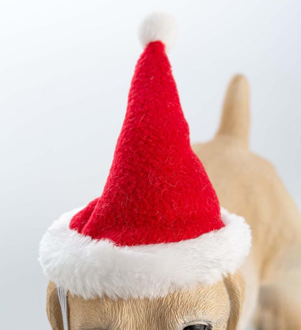 Plow &amp; Hearth Decorative Garden Accents | Yard &amp; Garden Holiday Labrador Puppy Statue With Hat And Scarf