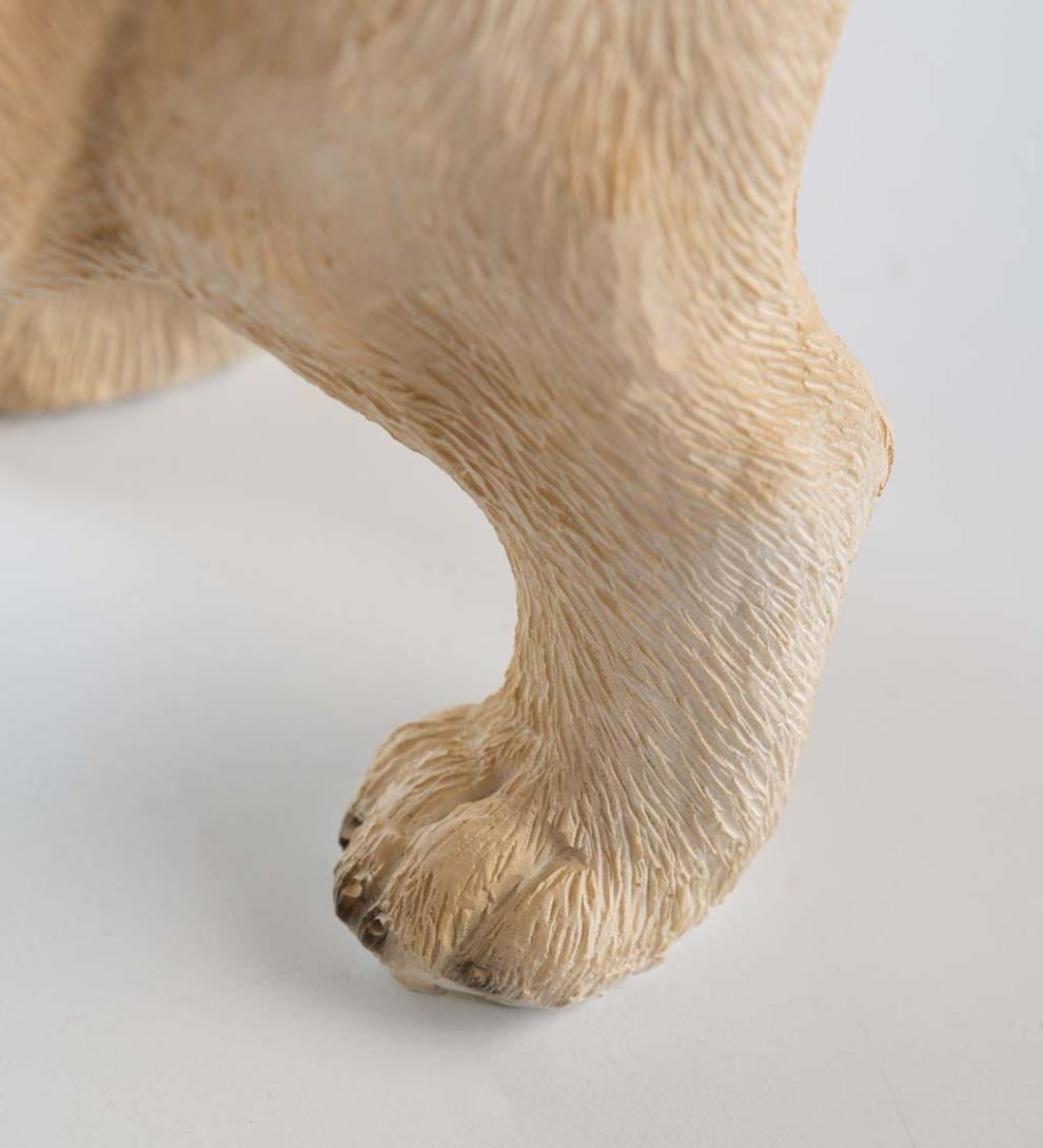 Plow &amp; Hearth Decorative Garden Accents | Yard &amp; Garden Holiday Labrador Puppy Statue With Hat And Scarf