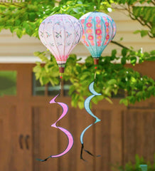 Plow &amp; Hearth Decorative Garden Accents | Yard &amp; Garden Hot Air Balloon Wind Spinner - Butterfly