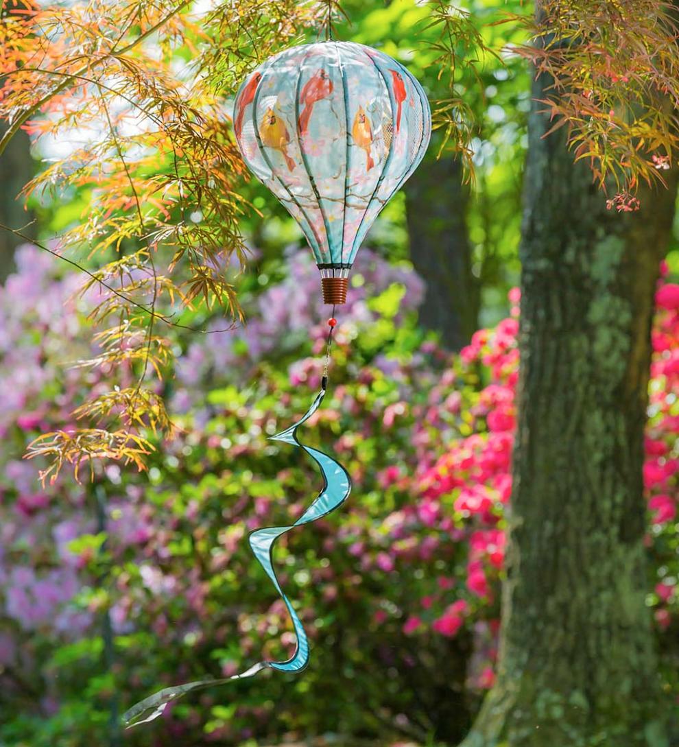 Plow &amp; Hearth Decorative Garden Accents | Yard &amp; Garden Hot Air Balloon Wind Spinner - Butterfly
