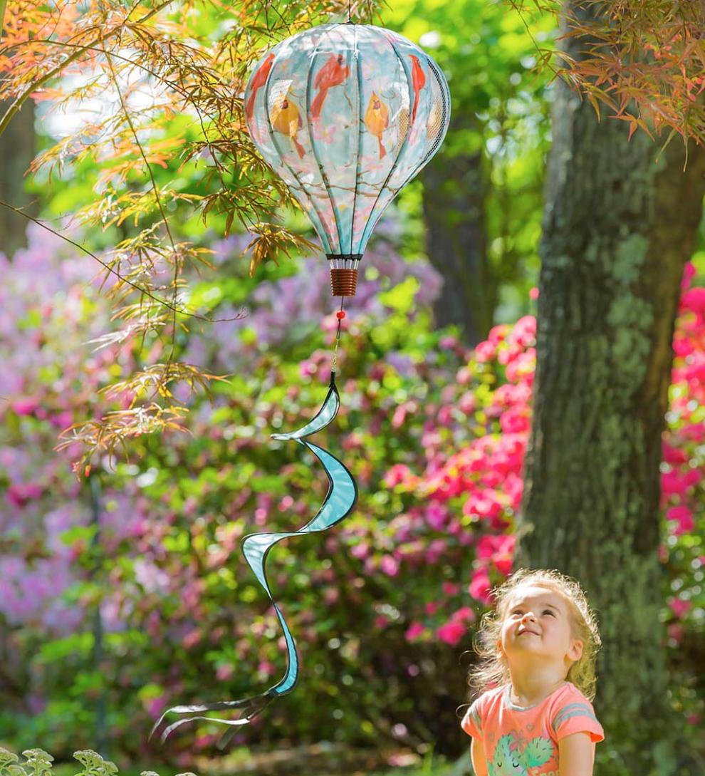 Plow &amp; Hearth Decorative Garden Accents | Yard &amp; Garden Hot Air Balloon Wind Spinner - Butterfly