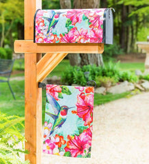 Plow &amp; Hearth Decorative Garden Accents | Yard &amp; Garden Hummingbird And Hibiscus Textured Suede Garden Flag