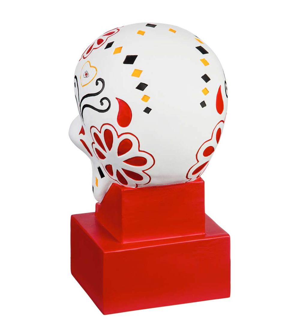 Plow &amp; Hearth Decorative Garden Accents | Yard &amp; Garden Kansas City Chiefs Sugar Skull Statue