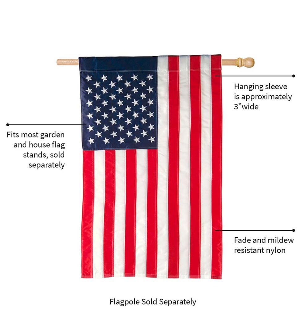 Plow &amp; Hearth Decorative Garden Accents | Yard &amp; Garden Large American Flag House Flag
