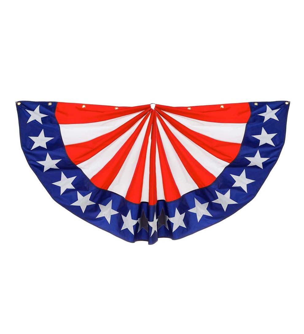 Plow &amp; Hearth Decorative Garden Accents | Yard &amp; Garden Large Half-Round Stars And Stripes Bunting