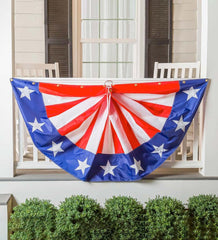 Plow &amp; Hearth Decorative Garden Accents | Yard &amp; Garden Large Half-Round Stars And Stripes Bunting