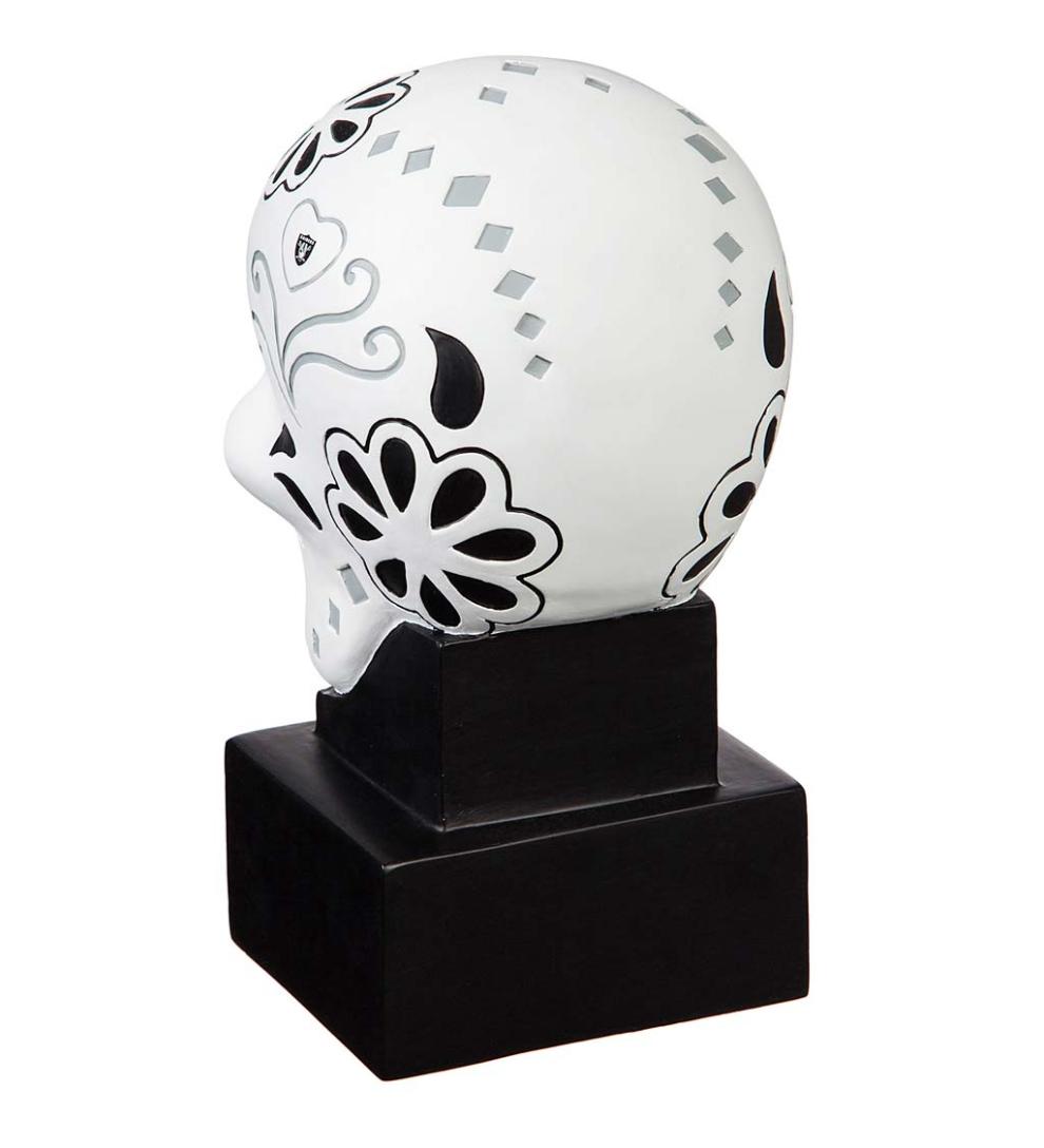 Plow &amp; Hearth Decorative Garden Accents | Yard &amp; Garden Las Vegas Raiders Sugar Skull Statue