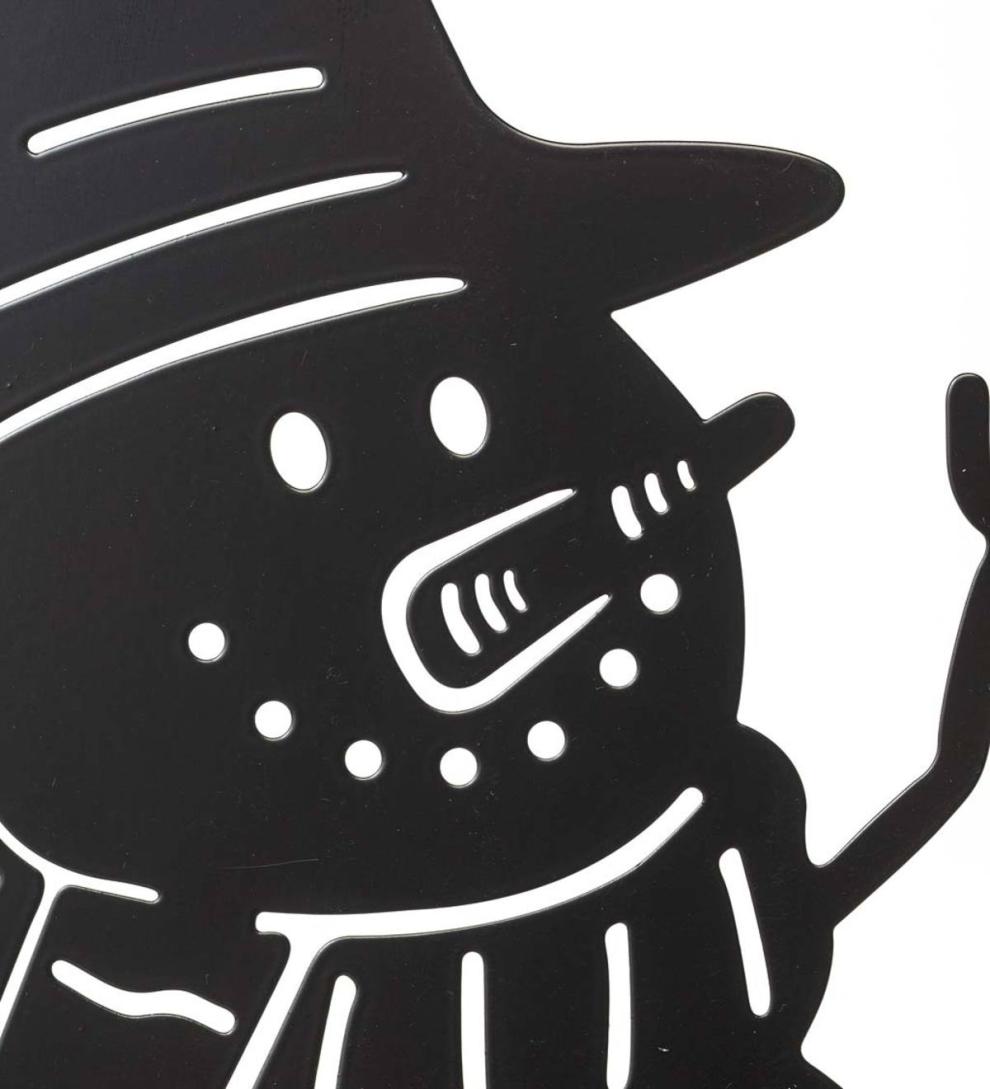 Plow &amp; Hearth Decorative Garden Accents | Yard &amp; Garden Let It Snow Metal Garden Trellis Stake With Snowman