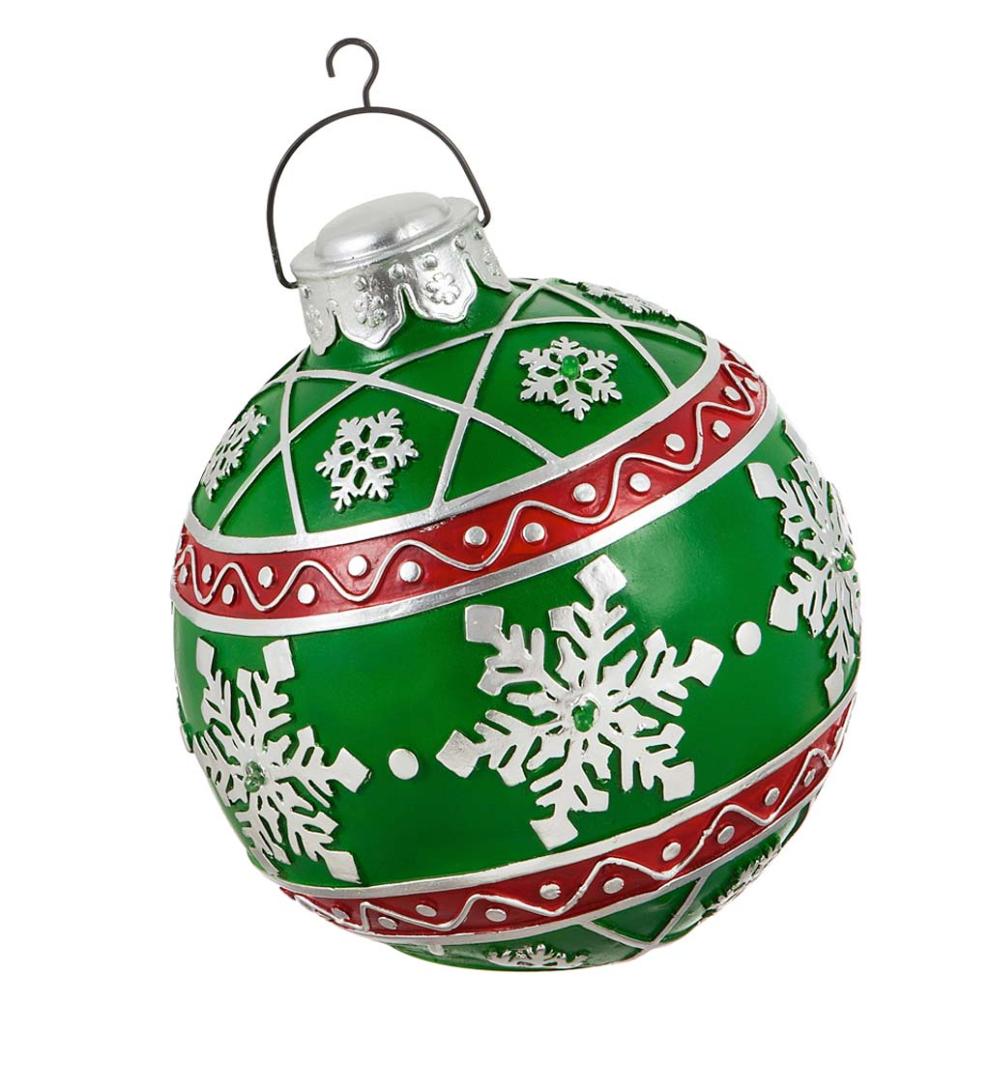 Plow &amp; Hearth Decorative Garden Accents | Yard &amp; Garden Lighted Indoor/Outdoor Decorative Ornament - Green