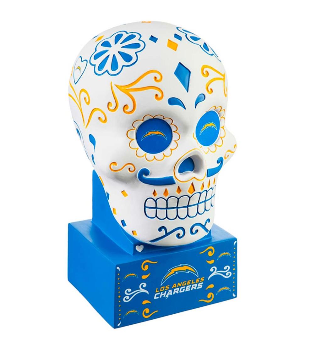 Plow &amp; Hearth Decorative Garden Accents | Yard &amp; Garden Los Angeles Chargers Sugar Skull Statue
