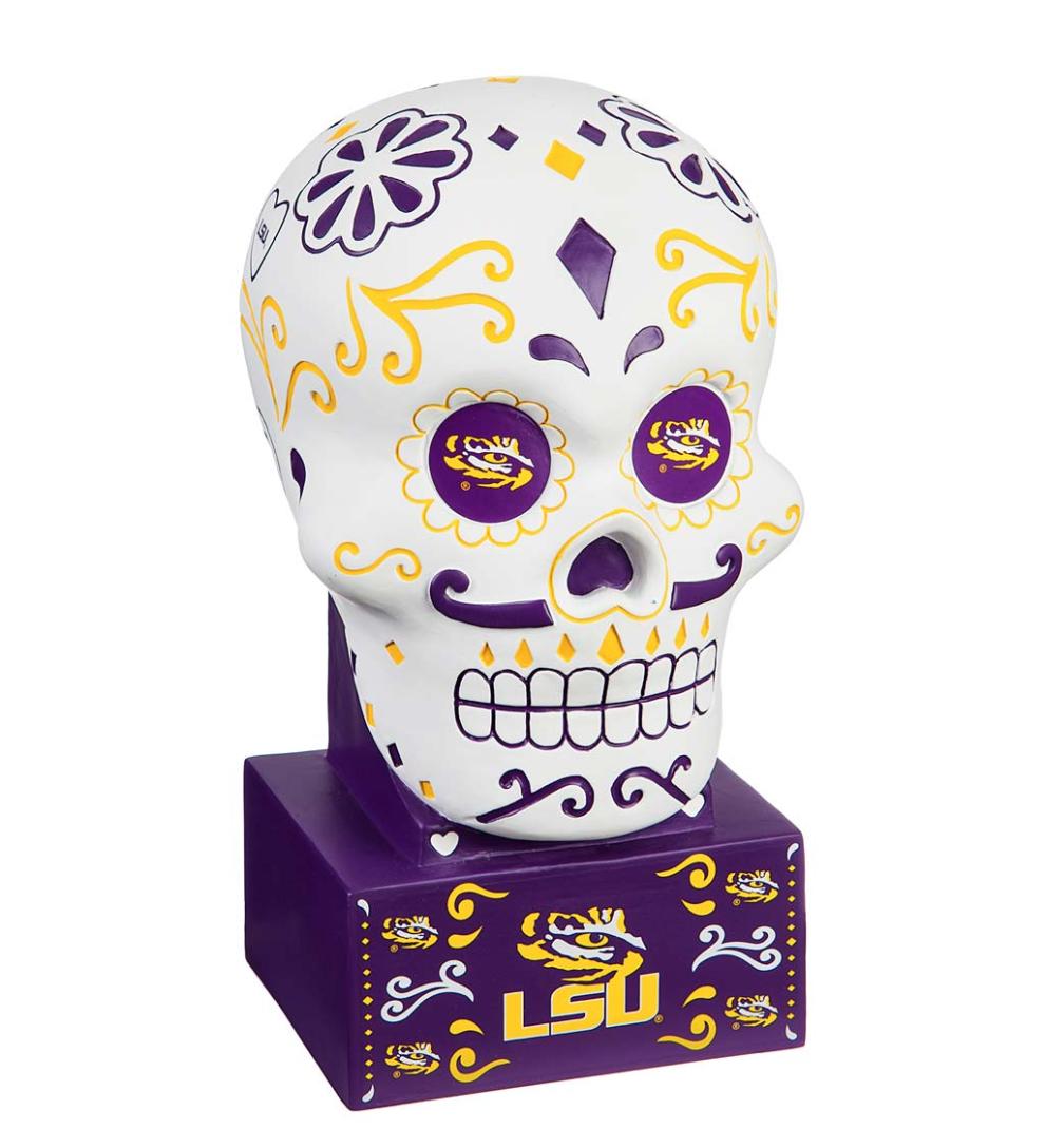 Plow &amp; Hearth Decorative Garden Accents | Yard &amp; Garden Lsu Sugar Skull Statue