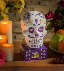 Plow &amp; Hearth Decorative Garden Accents | Yard &amp; Garden Lsu Sugar Skull Statue