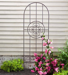 Plow &amp; Hearth Decorative Garden Accents | Yard &amp; Garden Medallion Metal Garden Trellis