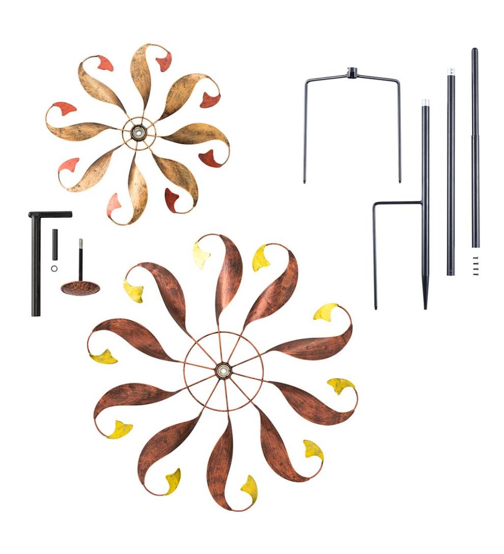 Plow &amp; Hearth Decorative Garden Accents | Yard &amp; Garden Mermaid Tail Tall Metal Wind Spinner - Copper