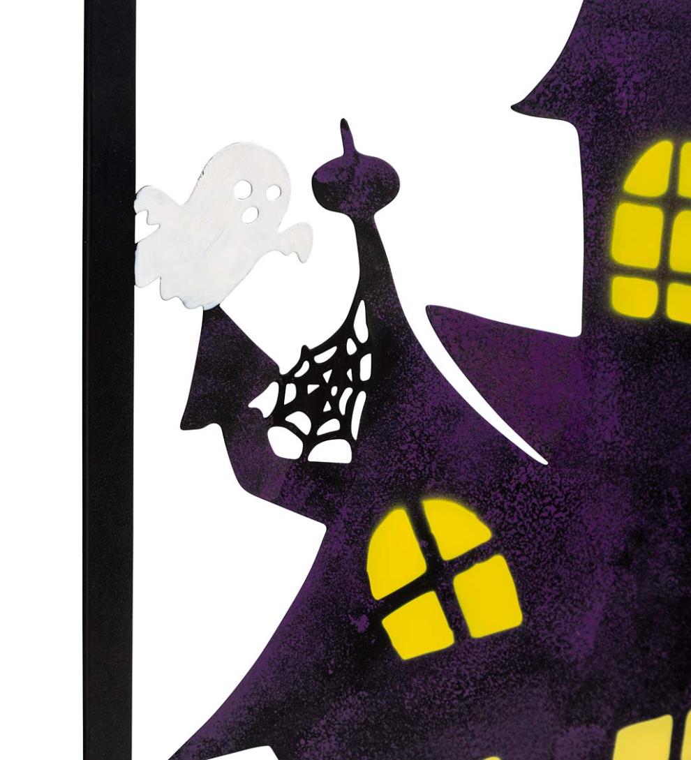 Plow &amp; Hearth Decorative Garden Accents | Yard &amp; Garden Metal Halloween Trellises In Witch And Haunted House Designs - Haunted House