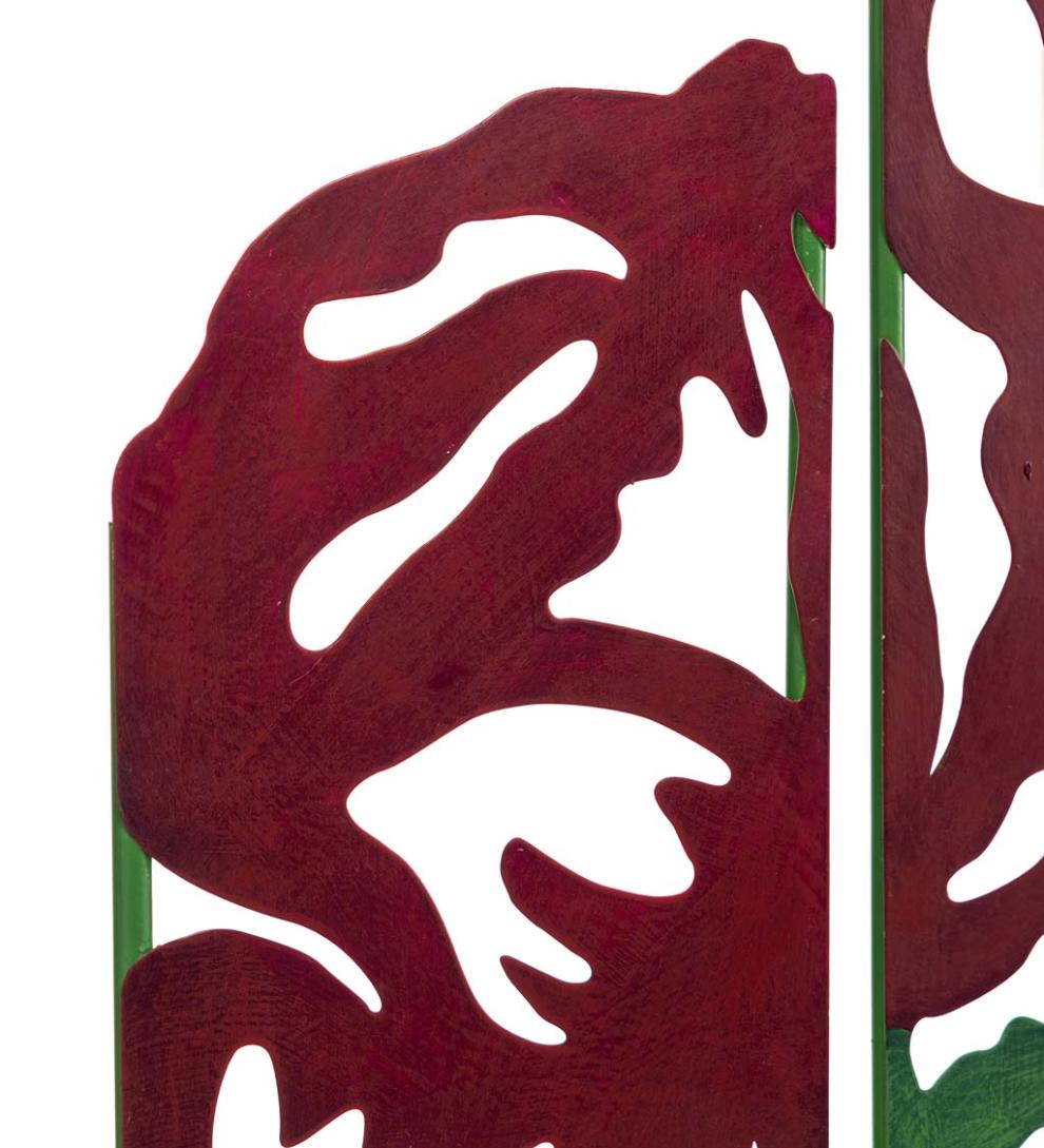 Plow &amp; Hearth Decorative Garden Accents | Yard &amp; Garden Metal Rose Garden Landscape Panel Stakes, Set Of 5