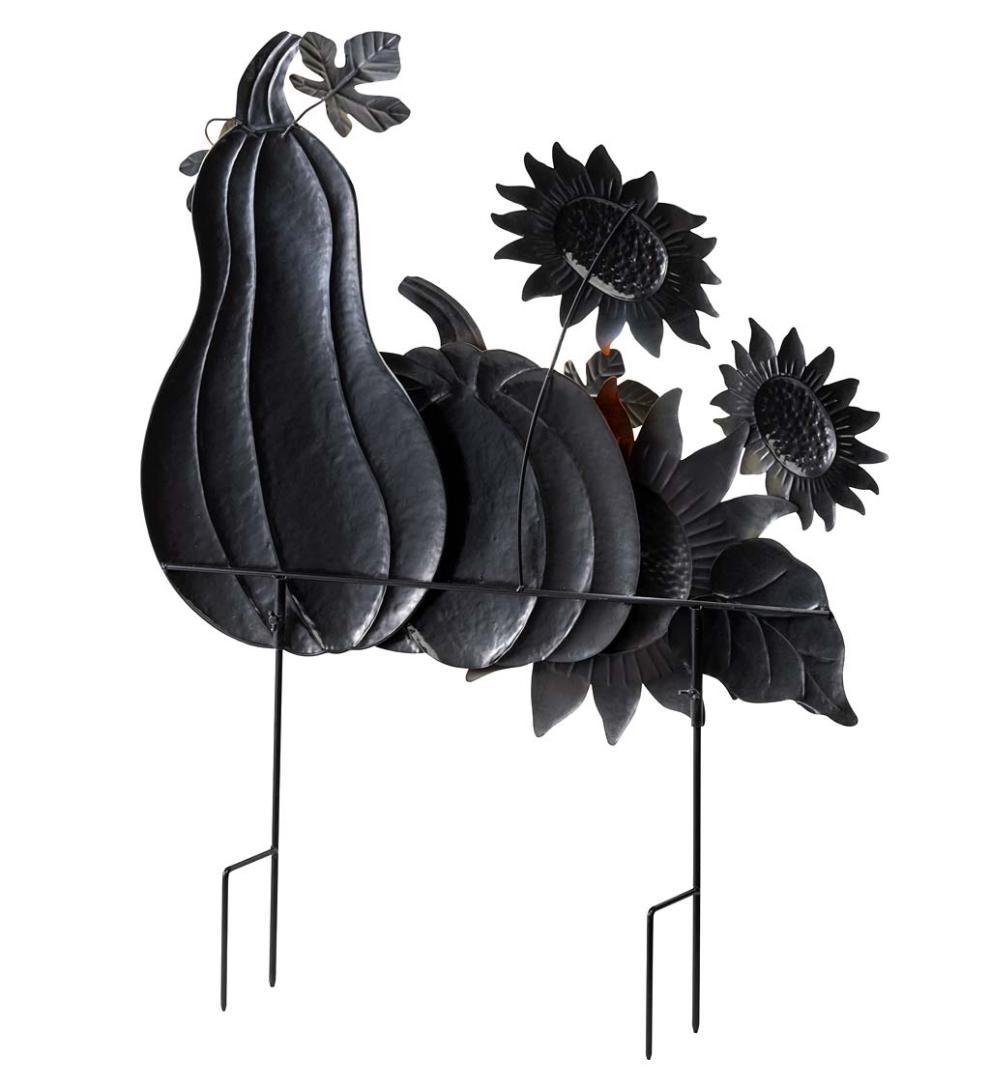 Plow &amp; Hearth Decorative Garden Accents | Yard &amp; Garden Metal Sunflower, Pumpkin And Gourd Stake