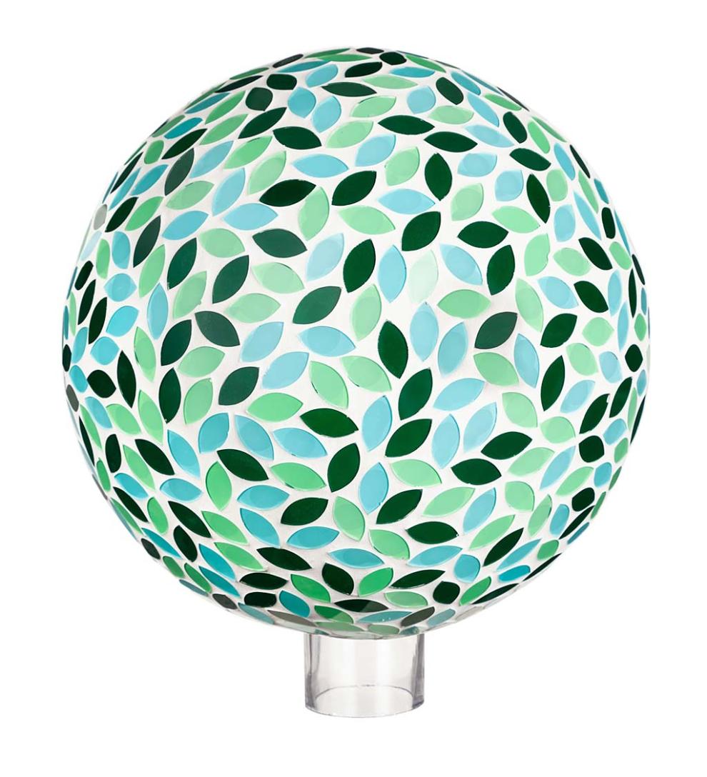Plow &amp; Hearth Decorative Garden Accents | Yard &amp; Garden Mosaic Glass Gazing Garden Ball - Turquoise
