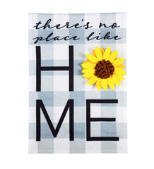 Plow &amp; Hearth Decorative Garden Accents | Yard &amp; Garden No Place Like Home Burlap House Flag With Four Interchangeable Icons