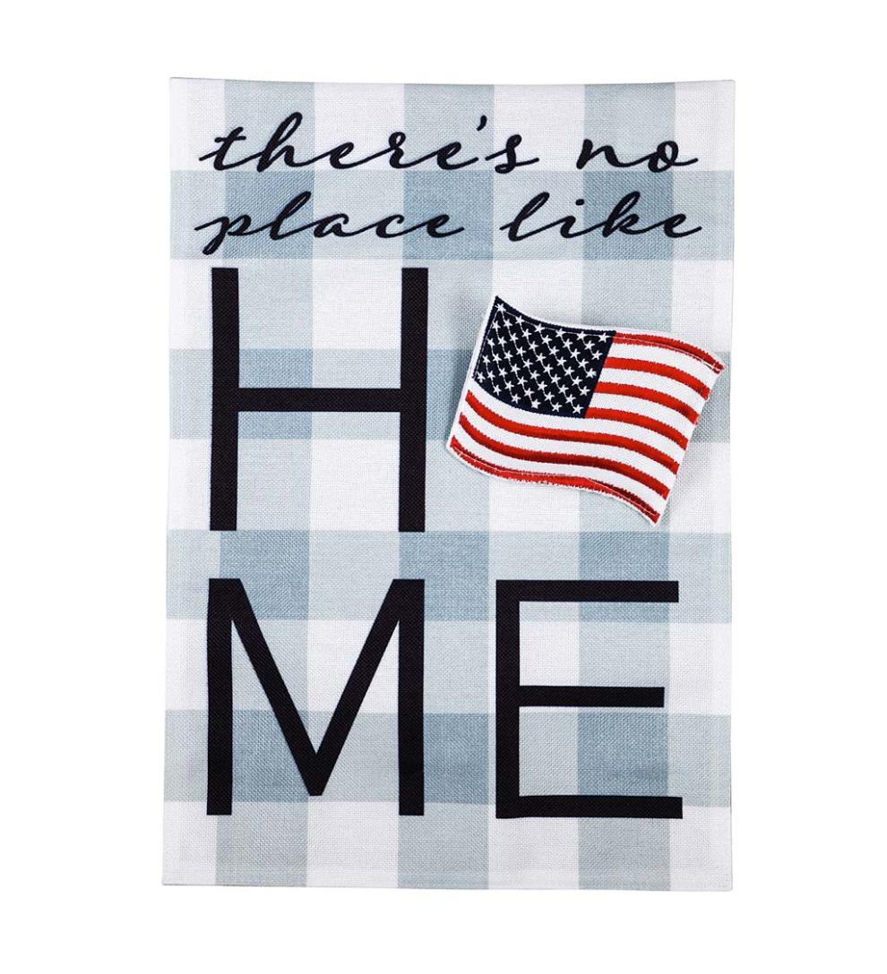 Plow &amp; Hearth Decorative Garden Accents | Yard &amp; Garden No Place Like Home Burlap House Flag With Four Interchangeable Icons