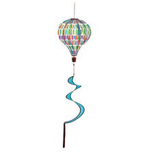 Plow &amp; Hearth Decorative Garden Accents | Yard &amp; Garden Paint Daubs Hot Air Balloon Wind Spinner