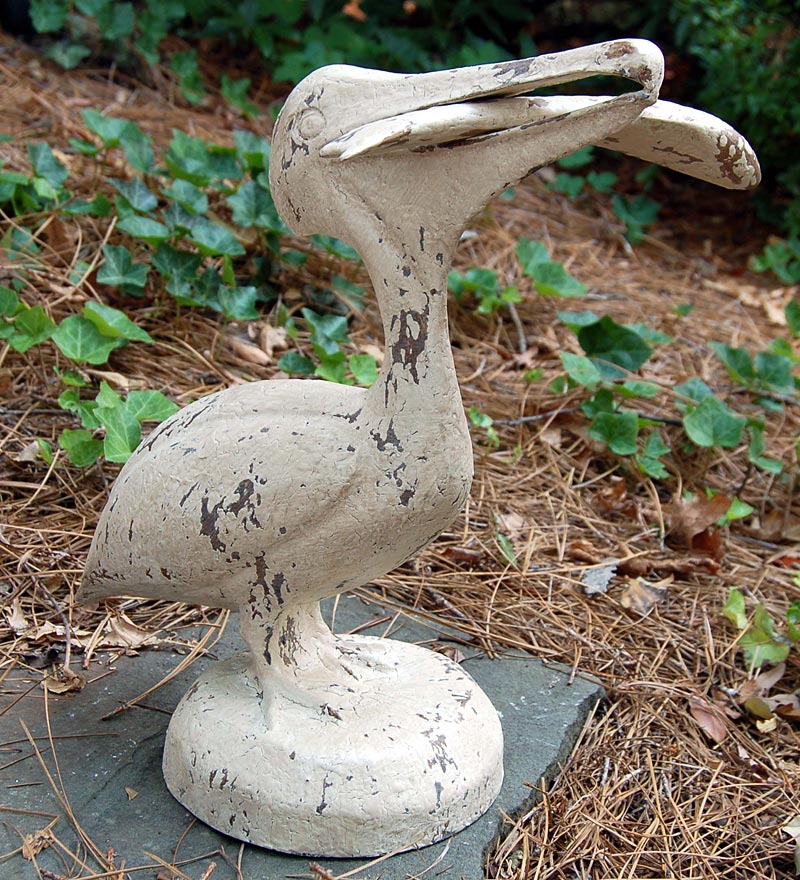 Plow &amp; Hearth Decorative Garden Accents | Yard &amp; Garden Pelican With Fish Statue
