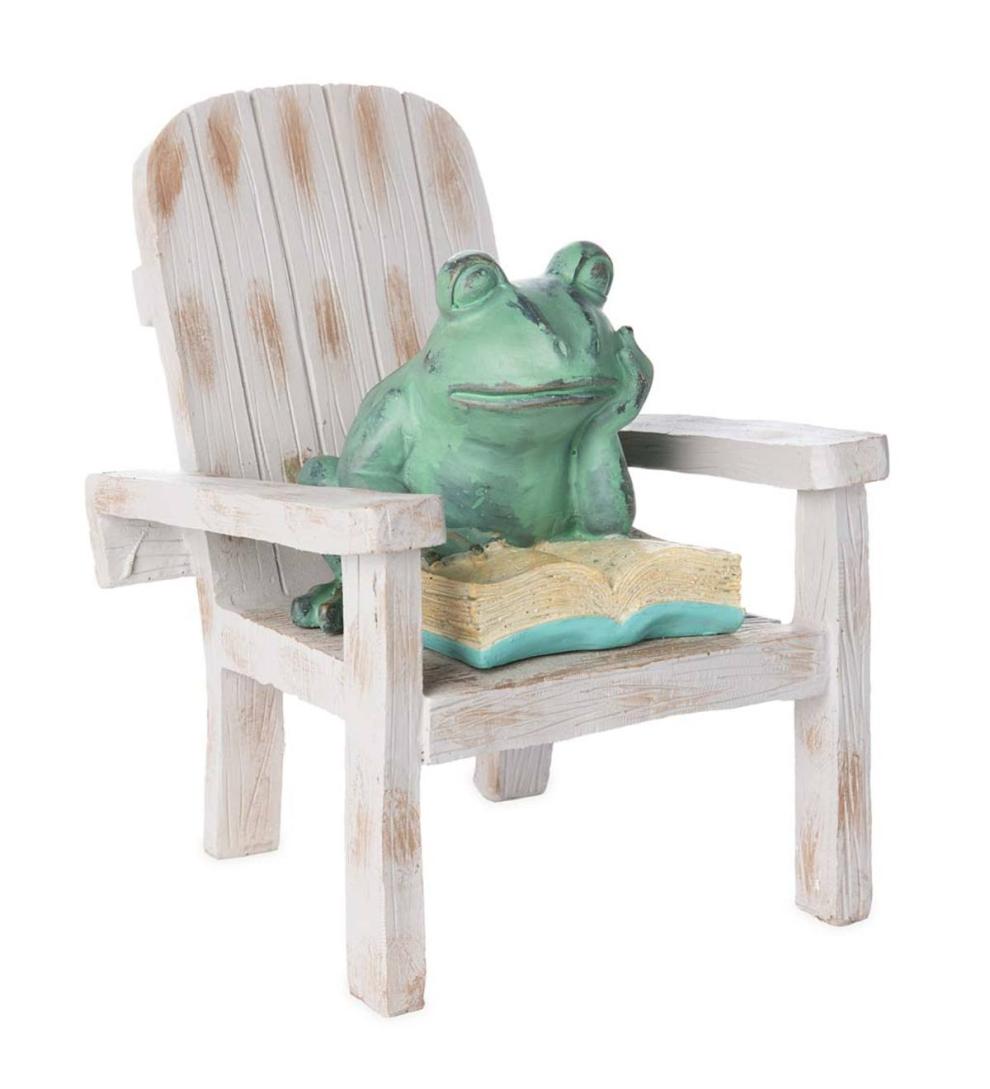 Plow &amp; Hearth Decorative Garden Accents | Yard &amp; Garden Reading Frog Garden Statue
