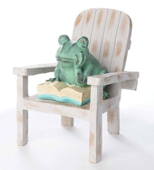 Plow &amp; Hearth Decorative Garden Accents | Yard &amp; Garden Reading Frog Garden Statue