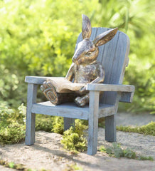 Plow &amp; Hearth Decorative Garden Accents | Yard &amp; Garden Reading Rabbit Garden Statue
