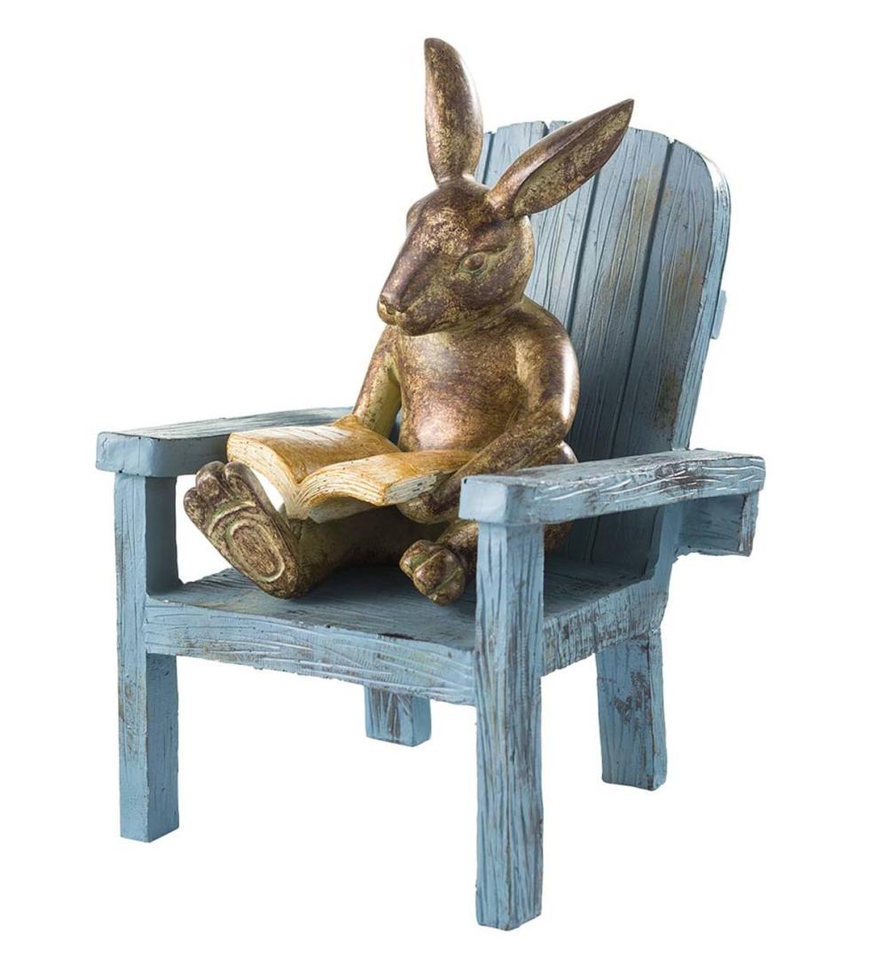 Plow &amp; Hearth Decorative Garden Accents | Yard &amp; Garden Reading Rabbit Garden Statue