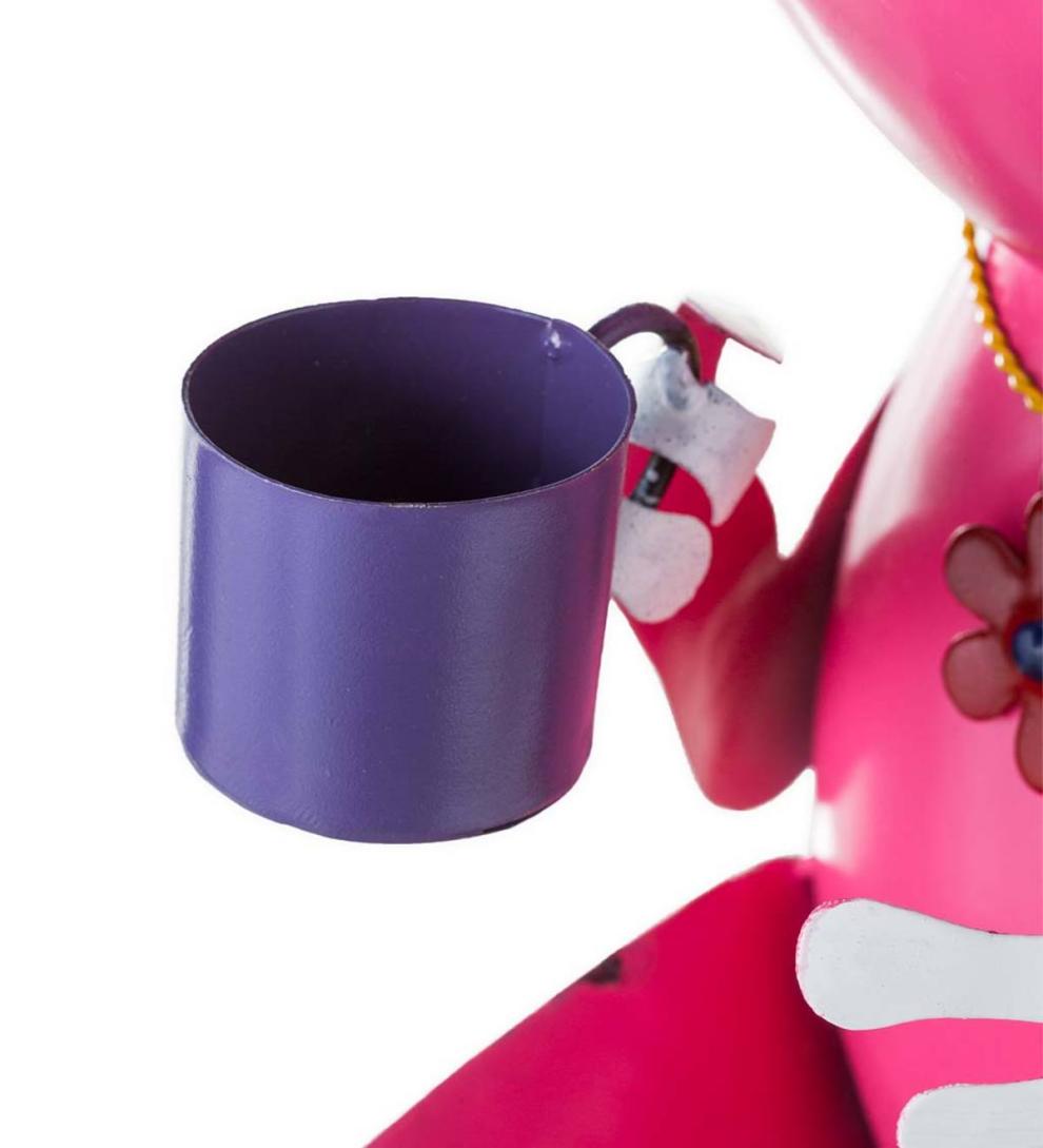 Plow &amp; Hearth Decorative Garden Accents | Yard &amp; Garden Recycled Metal Tea Frog Garden Art