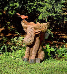 Plow &amp; Hearth Decorative Garden Accents | Yard &amp; Garden Resin Moose Birdbath