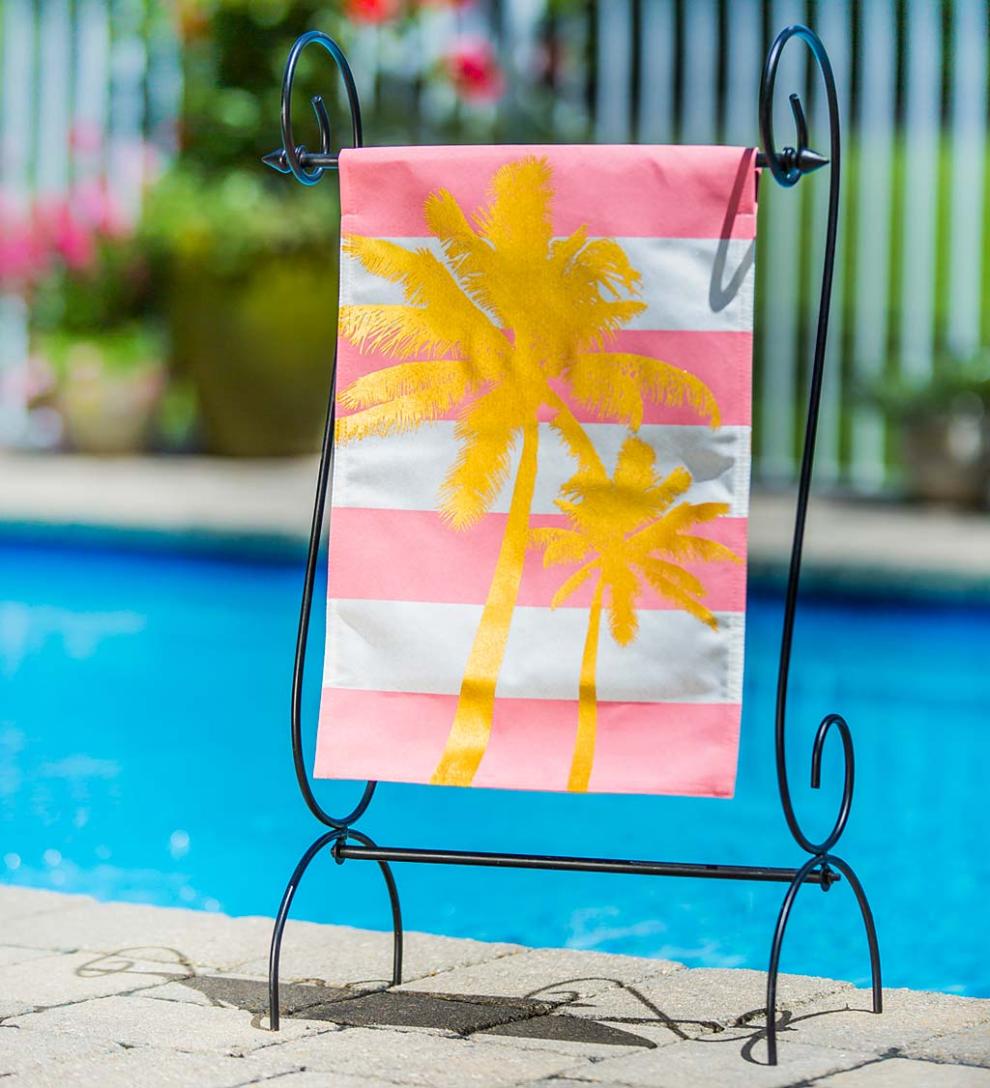 Plow &amp; Hearth Decorative Garden Accents | Yard &amp; Garden Scroll Garden Flag Stand