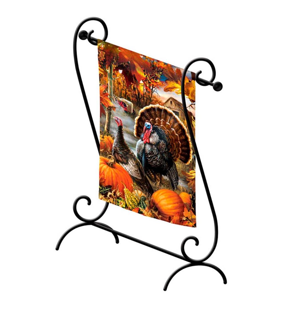 Plow &amp; Hearth Decorative Garden Accents | Yard &amp; Garden Scroll Garden Flag Stand
