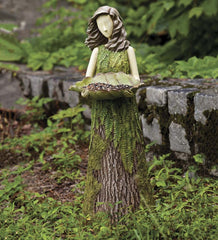 Plow &amp; Hearth Decorative Garden Accents | Yard &amp; Garden Sherwood Fern Fairy Statuary With Bird Feeder