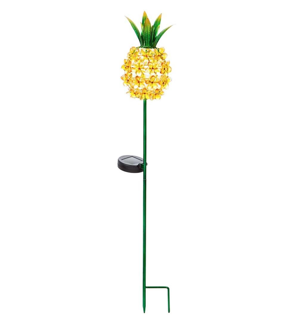 Plow &amp; Hearth Decorative Garden Accents | Yard &amp; Garden Solar Pineapple Garden Stake