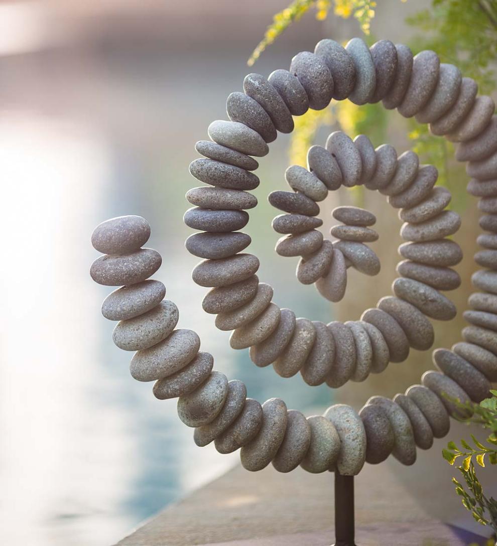 Plow &amp; Hearth Decorative Garden Accents | Yard &amp; Garden Stone Spiral On Stand