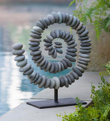 Plow &amp; Hearth Decorative Garden Accents | Yard &amp; Garden Stone Spiral On Stand