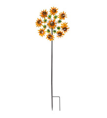 Plow &amp; Hearth Decorative Garden Accents | Yard &amp; Garden Sunflower Garden Metal Wind Spinner