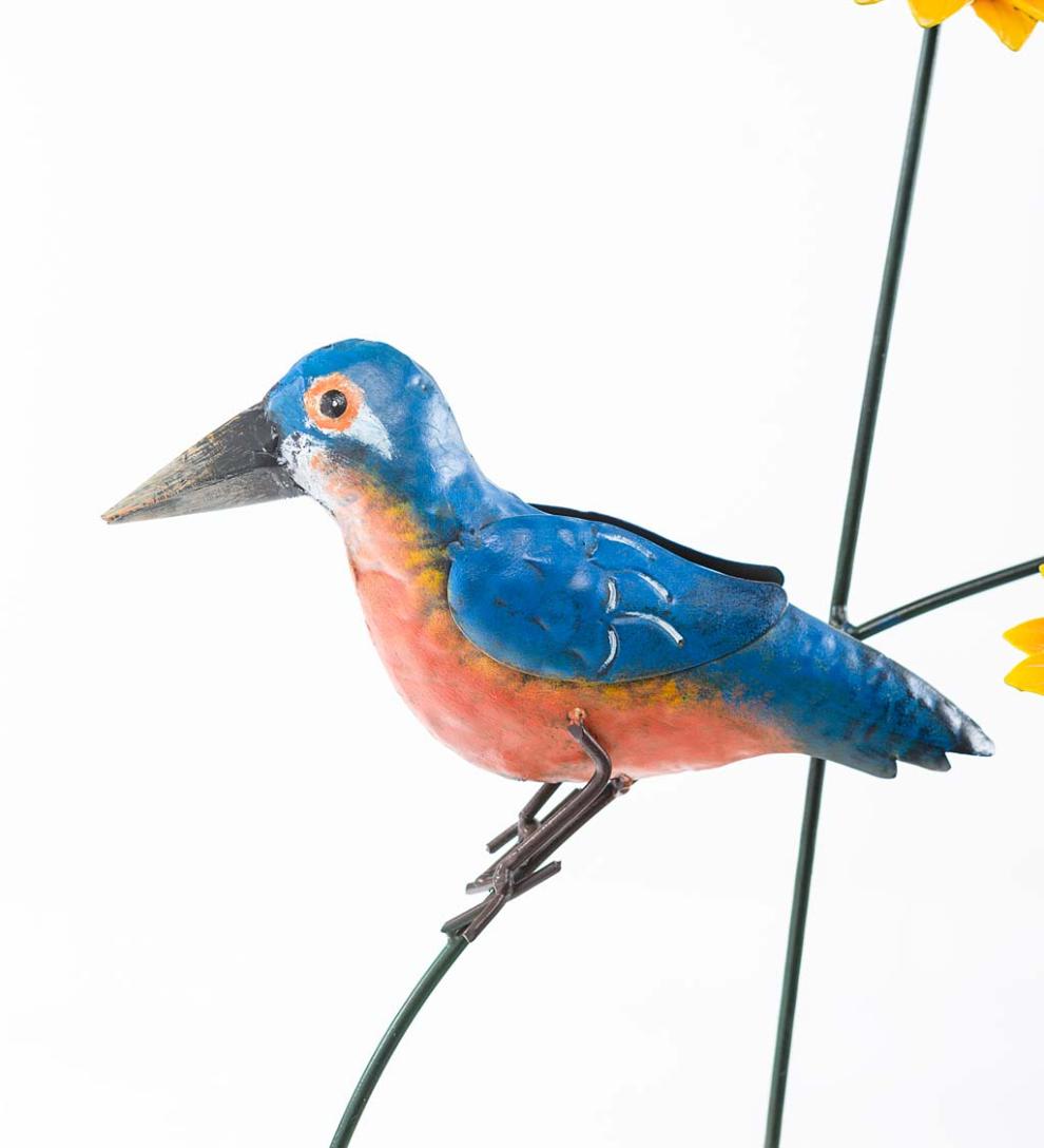 Plow &amp; Hearth Decorative Garden Accents | Yard &amp; Garden Sunflowers With Bird Metal Garden Stake