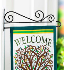 Plow &amp; Hearth Decorative Garden Accents | Yard &amp; Garden Swirl Wall-Mount Garden Flag Hanger