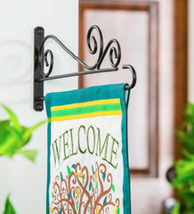 Plow &amp; Hearth Decorative Garden Accents | Yard &amp; Garden Swirl Wall-Mount Garden Flag Hanger