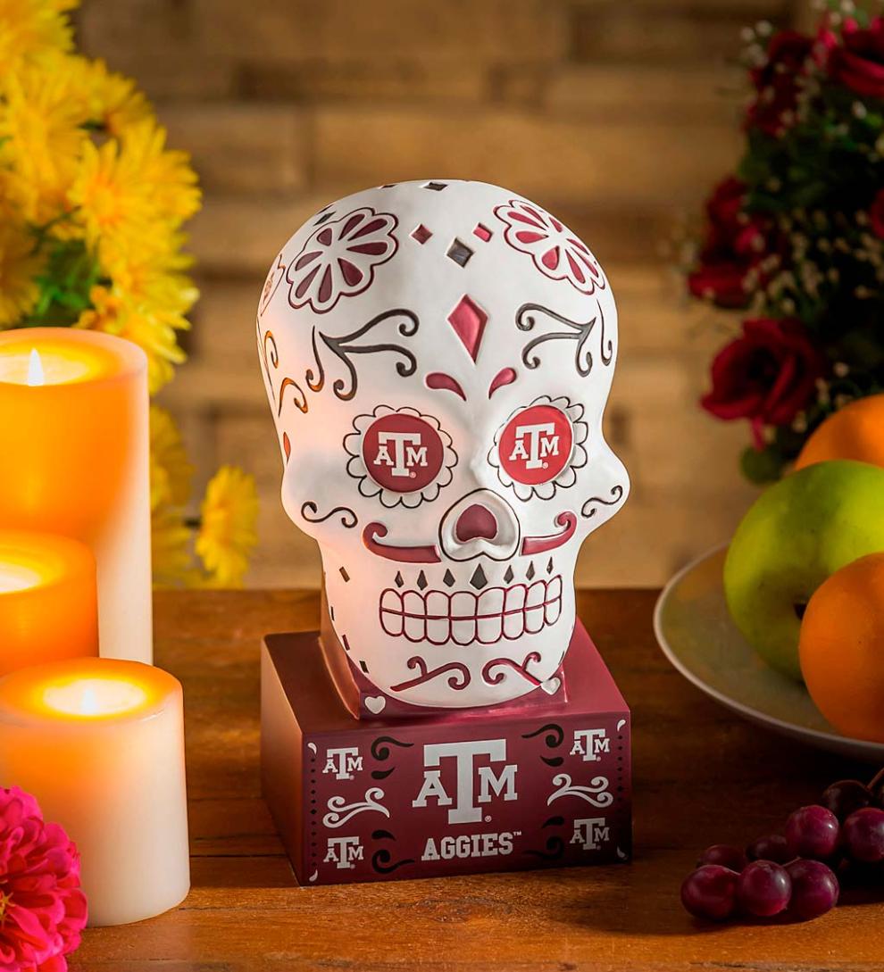Plow &amp; Hearth Decorative Garden Accents | Yard &amp; Garden Texas A&amp;M Sugar Skull Statue