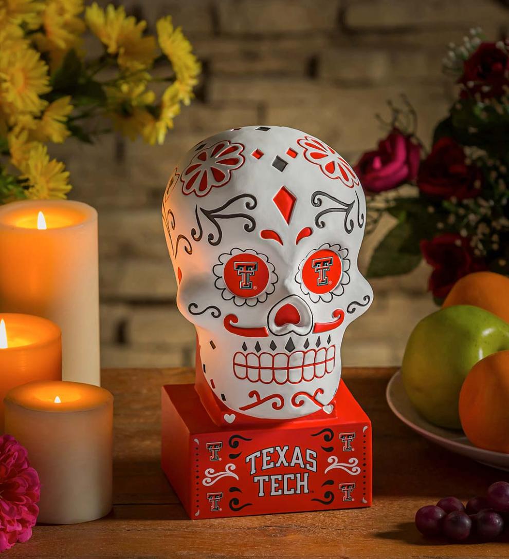Plow &amp; Hearth Decorative Garden Accents | Yard &amp; Garden Texas Tech Sugar Skull Statue