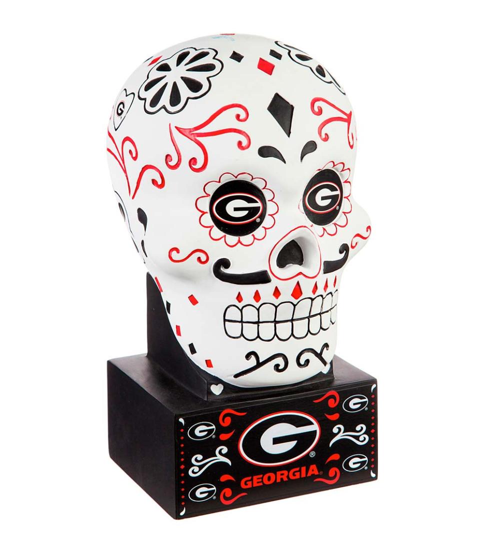 Plow &amp; Hearth Decorative Garden Accents | Yard &amp; Garden University Of Georgia Sugar Skull Statue
