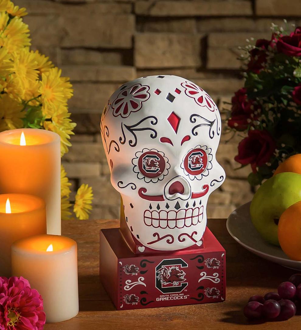 Plow &amp; Hearth Decorative Garden Accents | Yard &amp; Garden University Of South Carolina Sugar Skull Statue