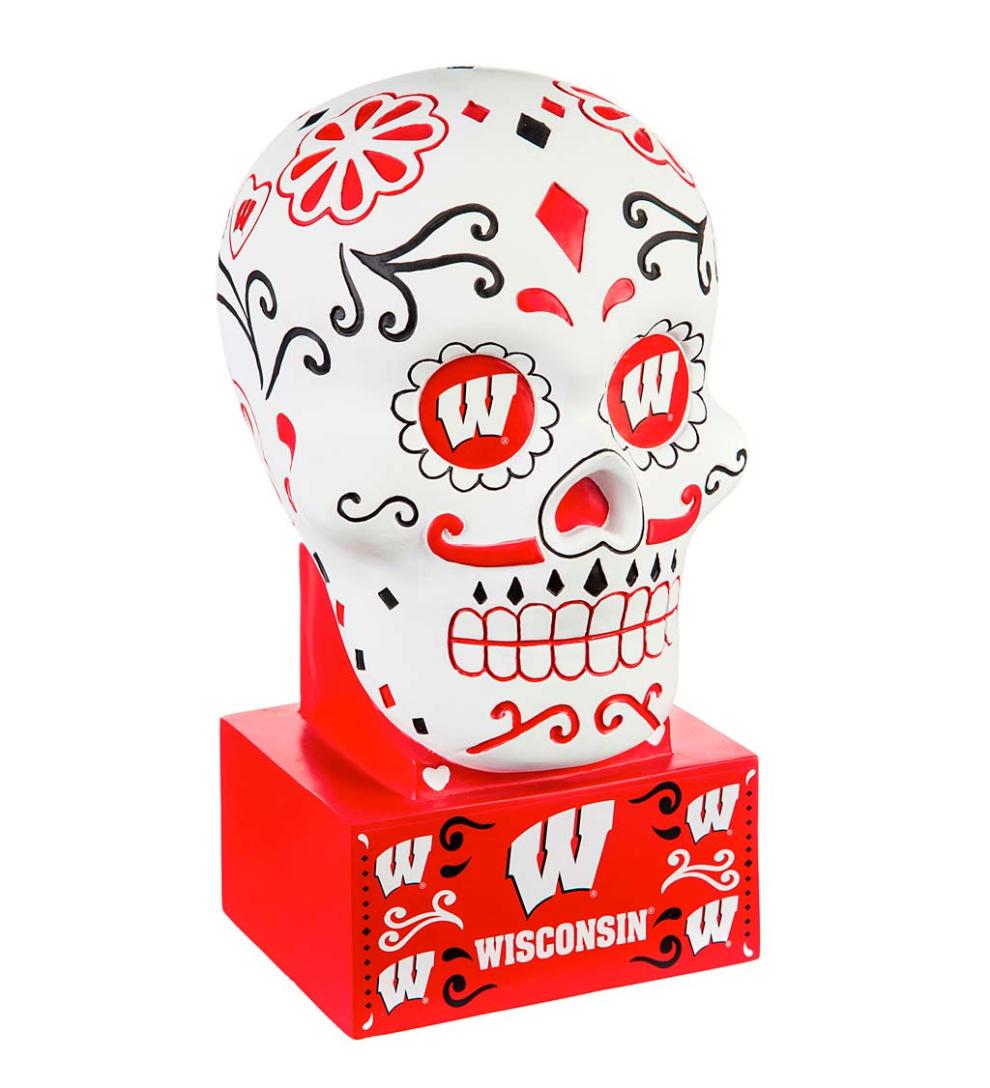 Plow &amp; Hearth Decorative Garden Accents | Yard &amp; Garden University Of Wisconsin-Madison Sugar Skull Statue