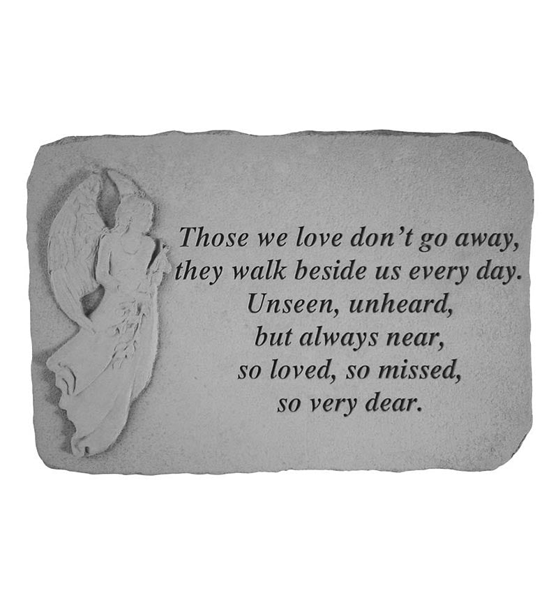 Plow &amp; Hearth Decorative Garden Accents | Yard &amp; Garden Usa-Made Cast Stone Angel Memorial Indoor/Outdoor Plaque