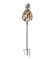 Plow &amp; Hearth Decorative Garden Accents | Yard &amp; Garden Verdigris And Golden Metal Pineapple Wind Spinner