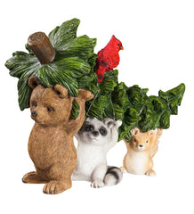 Plow &amp; Hearth Decorative Garden Accents | Yard &amp; Garden Woodland Friends Solar Garden Statuary
